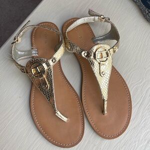 Tommy Hilfiger Gold Flat Sandals